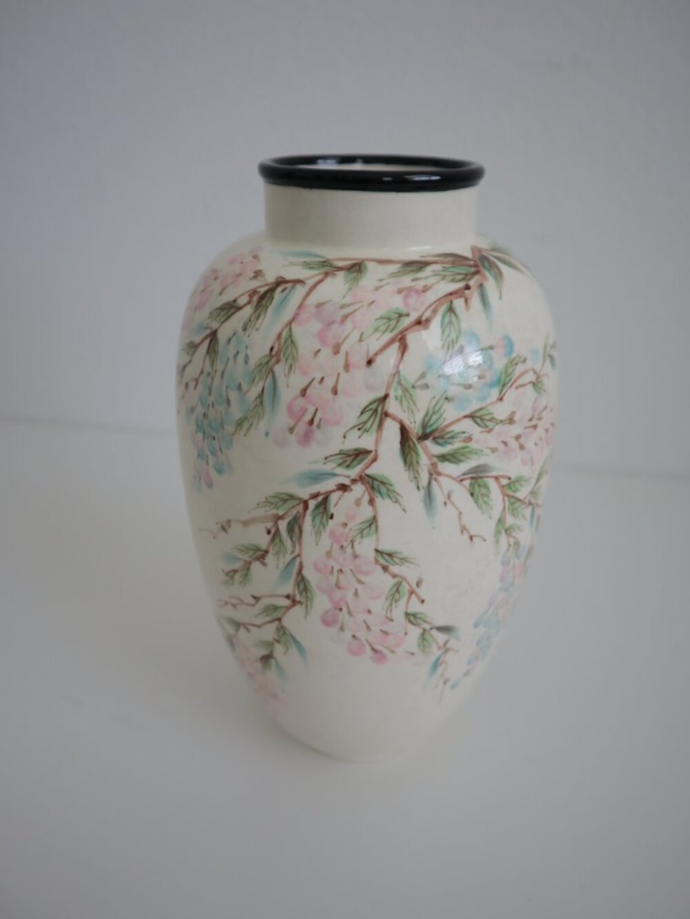 Vintage 90s Sally Noland Hand Painted Vase